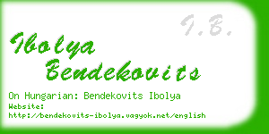 ibolya bendekovits business card